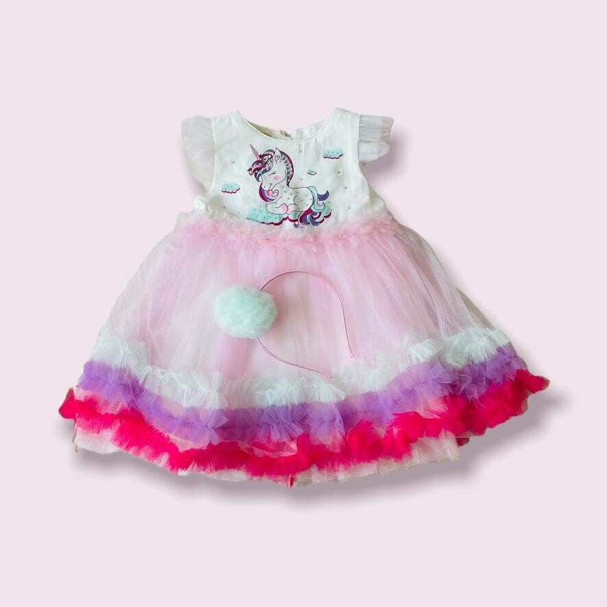 Rochiță cu volane tulle Unicorn