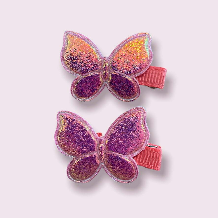 Set clame păr fluturaș holografic