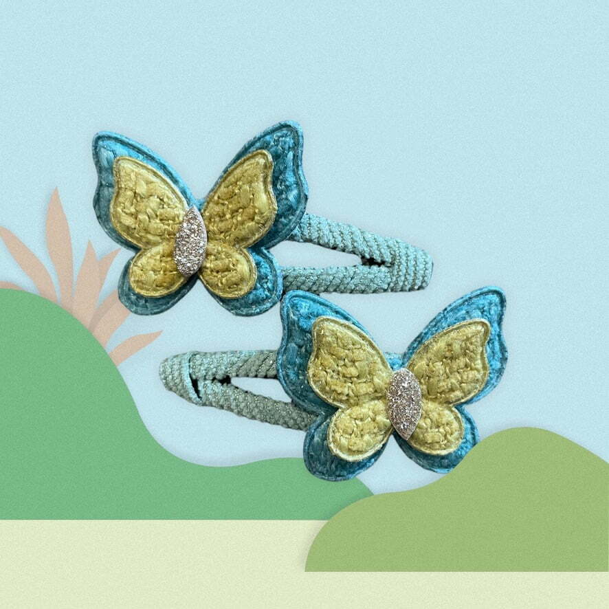 Set clame de păr fluturaș din pânză